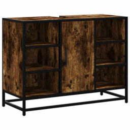 Walplus Bathroom Sink Cabinet Smoked Oak 80X33X60 Cm Engineered Wood - thumbnail 2