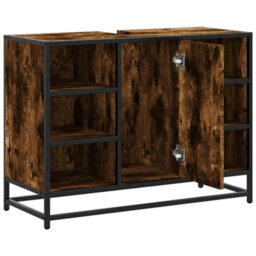 Walplus Bathroom Sink Cabinet Smoked Oak 80X33X60 Cm Engineered Wood - thumbnail 6