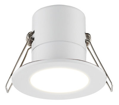 Luceco Matt White Fixed Led Fire-Rated Warm White Downlight 5W Ip65, Pack Of 6 - image 1