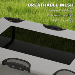Pawhut Raised Dog Bed With Breathable Mesh For S & M Dogs, Light Grey - thumbnail 7