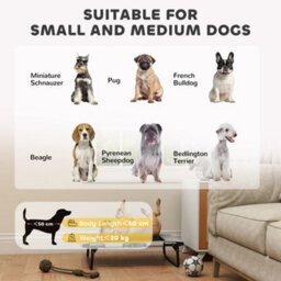Pawhut Raised Dog Bed With Breathable Mesh For S & M Dogs, Light Grey - thumbnail 8