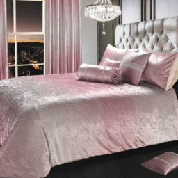 Intimates Pink Ombre Crushed Velvet Duvet Cover And Pillowcase Set Single - thumbnail 1