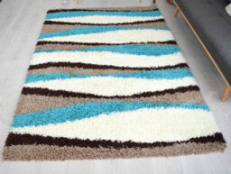 "Bravich Teal Waves Shaggy Rug - California - 200X290Cm (6'8""x9'7"")" - thumbnail 4