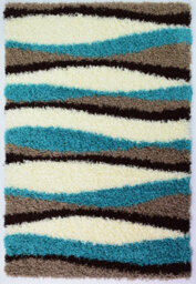 "Bravich Teal Waves Shaggy Rug - California - 200X290Cm (6'8""x9'7"")" - thumbnail 3