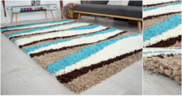 "Bravich Teal Waves Shaggy Rug - California - 200X290Cm (6'8""x9'7"")" - thumbnail 2