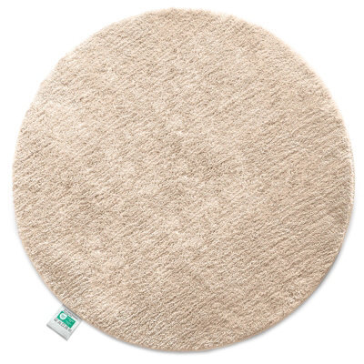 Floordirekt Sky Round Microfibre Bath Mat Soft 30mm Pile Non Slip Washable Bathroom Rug Beige 95 X 95 X 3 Cm - image 1