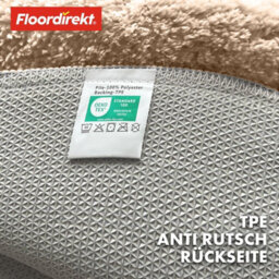 Floordirekt Sky Round Microfibre Bath Mat Soft 30mm Pile Non Slip Washable Bathroom Rug Beige 95 X 95 X 3 Cm - thumbnail 4