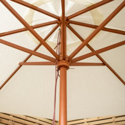 Samuel Alexander 2.7M Outdoor Wooden Garden Parasol Sun Shade With Carry Bag In Cream - thumbnail 6