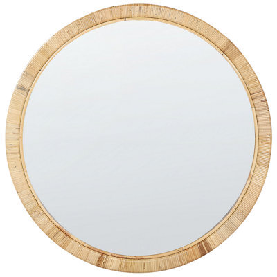 Beliani Wall Mirror Anlezy 80 Cm 80 Cm Rattan Natural - image 1