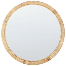 Beliani Wall Mirror Anlezy 80 Cm 80 Cm Rattan Natural - thumbnail 1