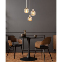 Luminosa Lighting Luminosa Antonio Cluster Pendant Ceiling Light Matt Beige 3X E27 - thumbnail 2