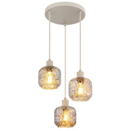 Luminosa Lighting Luminosa Antonio Cluster Pendant Ceiling Light Matt Beige 3X E27 - thumbnail 1