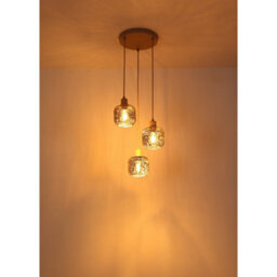Luminosa Lighting Luminosa Antonio Cluster Pendant Ceiling Light Matt Beige 3X E27 - thumbnail 5