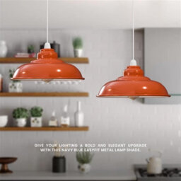 32Cm Ceiling Lamp Shade Modern Pendant Orange Light Shade For Living Room, Bedroom, Hallway  Easy Fit Drum Lampshade - thumbnail 5