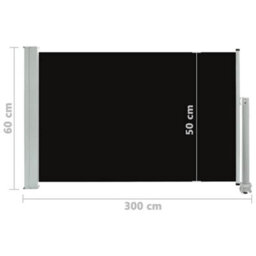 Walplus Patio Retractable Side Awning Garden Sun Shade Canopy Gazebo For Back Door, Porch, Patio 60X300 Cm Black - thumbnail 8