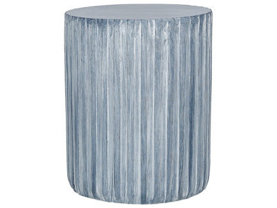 Beliani Accent Side Table, Light Grey Fibreglass & Magnesium Oxide, 39 Cm Round Drum - image 1