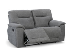 2 Seater Manual Recliner Sofa In Grey Fabric - thumbnail 5