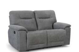 2 Seater Manual Recliner Sofa In Grey Fabric - thumbnail 6