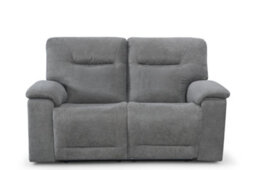 2 Seater Manual Recliner Sofa In Grey Fabric - thumbnail 7