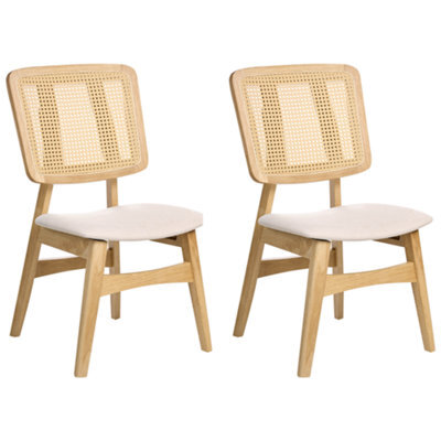 Beliani Set Of 2 Dining Chairs Alcova Wood Light Brown - image 1