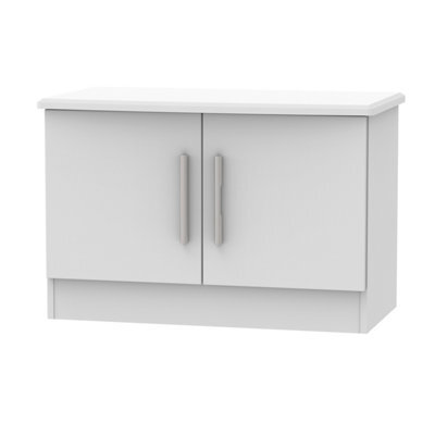 Harrow Compact 2 Door Tv & Media Unit In Grey Matt (Ready Assembled)