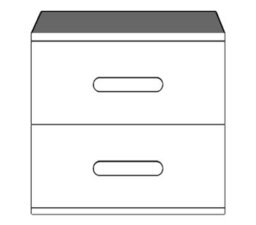 Arte Bold Oak Sonoma And White Bedside Table H510mm W550mm D440mm - Red Handles For Dynamic Bedrooms - thumbnail 2