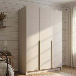Calia I Minimalist Three Door Cashmere Wardrobe With Gold Handles - thumbnail 1