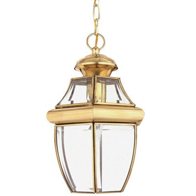 Elegant Ip23 Chain Lantern Light With Highly Polished Brass Finish And Led Bulb