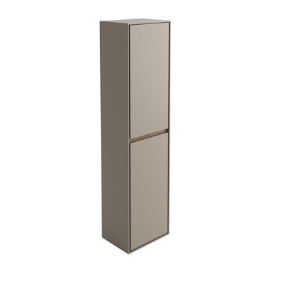 Plum&clay Norton Light Grey & Oak Wall Hung Bathroom Tall Storage Unit (H)1600mm (W)400mm - image 1