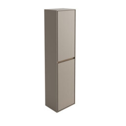 Plum&clay Norton Light Grey & Oak Wall Hung Bathroom Tall Storage Unit (H)1600mm (W)400mm