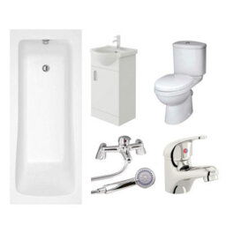 Veebath Sophia 1700mm Bath, Vanity Unit & Toilet Bathroom Suite - thumbnail 1
