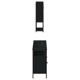 Berkfield 3 Piece Bathroom Furniture Set Black Engineered Wood - thumbnail 7