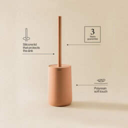 Cosmic Toilet Brush, Free-Standing, Polyresin Soft Touch, Sand, Saona Collection - thumbnail 2