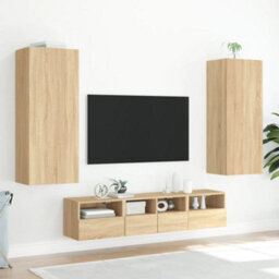 Berkfield Tv Wall Cabinet Sonoma Oak 40.5X30X102 Cm Engineered Wood - thumbnail 4