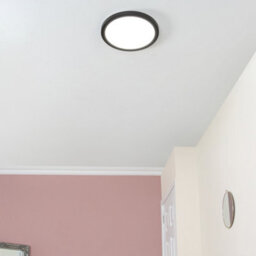 Litecraft Satin Black Magnetic Bezel For 24W Darly Bathroom Flush Ceiling Light - thumbnail 1