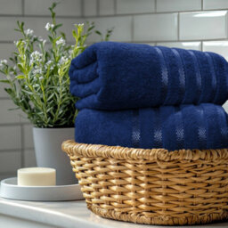Casabella Bath Sheets 2 Pack Jumbo Bathsheet 90X180 Cm 100% Cotton Towels Quick Dry Super Soft Highly Absorbent Royal - thumbnail 4