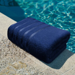 Casabella Bath Sheets 2 Pack Jumbo Bathsheet 90X180 Cm 100% Cotton Towels Quick Dry Super Soft Highly Absorbent Royal - thumbnail 2