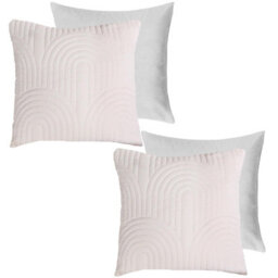 Ohs 2 Pack Arches Pinsonic Filled Cushion Covers, Cream - 45 X 45Cm