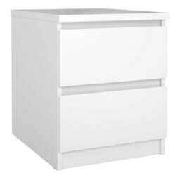 Wyld Haus Budapest White Wood Bedside Table With 2 Drawers, 400X500X495mm - thumbnail 3