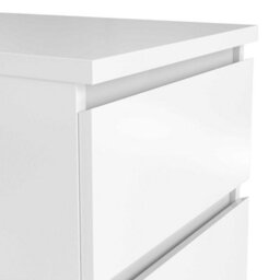 Wyld Haus Budapest White Wood Bedside Table With 2 Drawers, 400X500X495mm - thumbnail 7
