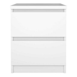 Wyld Haus Budapest White Wood Bedside Table With 2 Drawers, 400X500X495mm - thumbnail 4