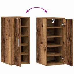 Vidaxl Shoe Cabinet Old Wood 32X35X70 Cm Engineered Wood - thumbnail 8
