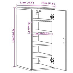 Vidaxl Shoe Cabinet Old Wood 32X35X70 Cm Engineered Wood - thumbnail 3