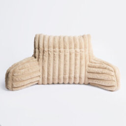 OHS Reading Cushion Faux Fur Fleece Heatable Lumbar Pillow, Natural - One Size - thumbnail 6