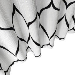 Neel Blue Shower Curtain With Hooks, White & Black, 180Cm X 200Cm - thumbnail 4