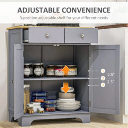 Small Kitchen Sideboard 2 Doors Drawers Storage Cabinet - thumbnail 3