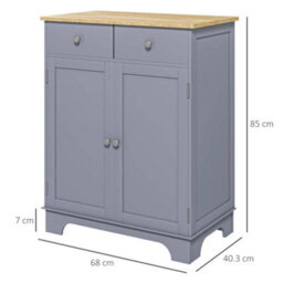 Small Kitchen Sideboard 2 Doors Drawers Storage Cabinet - thumbnail 2