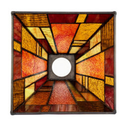 Happy Homewares Art Denergy Savingtiffany Pendant Lighting Shade With Orange And Amber Panels - thumbnail 5