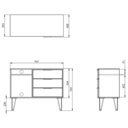 Cube Ready Assembled Matt Duck Egg & White Tv Furniture Stand With 2 Shelves & 3 Drawers, (H)97Cm X (W)74Cm X (D)39.5Cm - thumbnail 3