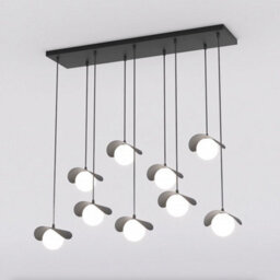 Emibig Lighting Emibig Ritual Pendant Lamp 9 X G9 Black With White Shade - thumbnail 1